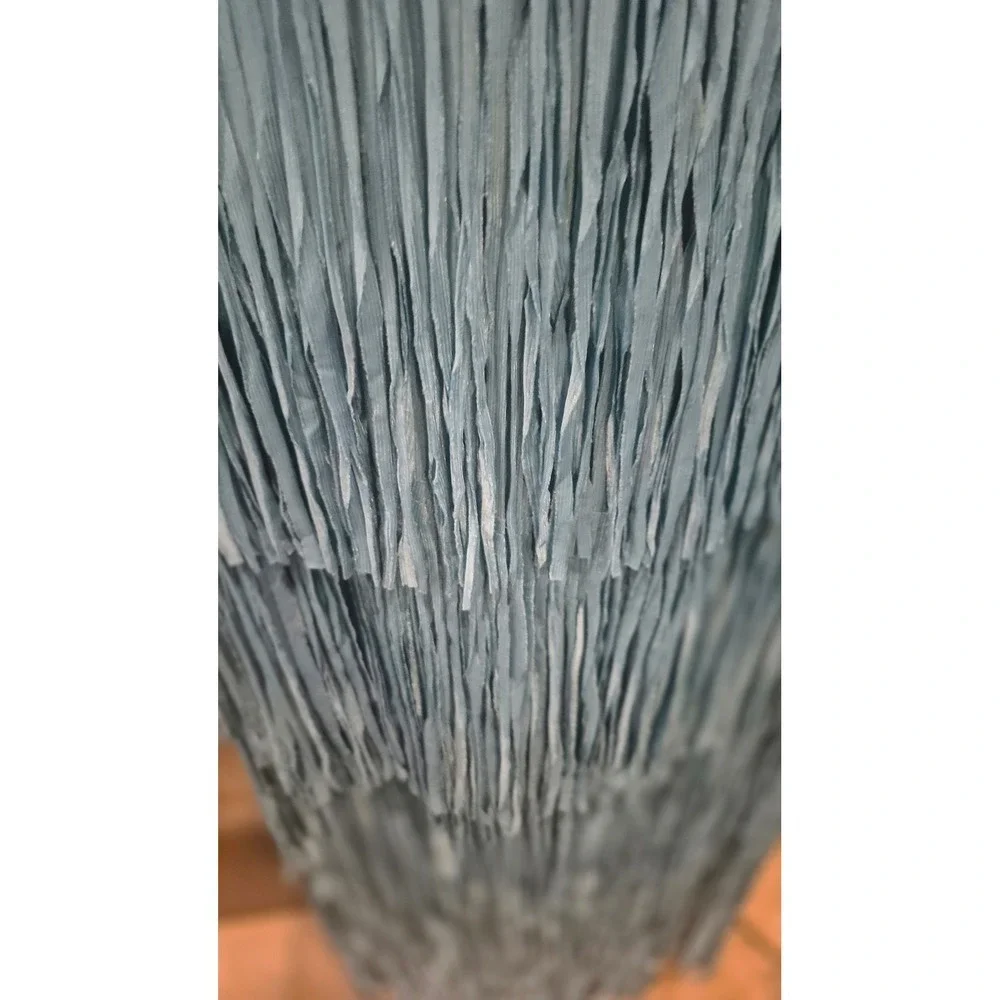 Western Turquoise Layered Fringe Midi Skirt Boho Cowgirl Festival Elastic S‎ M L